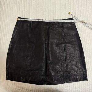 Free People Black Faux Leather Skirt